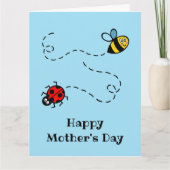 Personalisierter Ladybird + Muttertag der Hummeln Karte (Vorderseite)