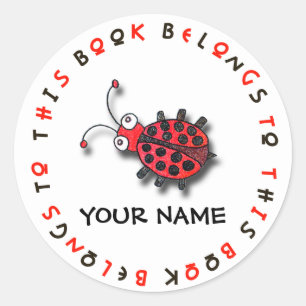 Personalisierter Ladybug-Aufkleber Runder Aufkleber
