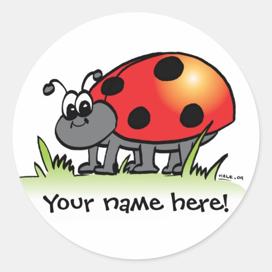 Personalisierter Ladybug-Aufkleber Runder Aufkleber (Vorderseite)