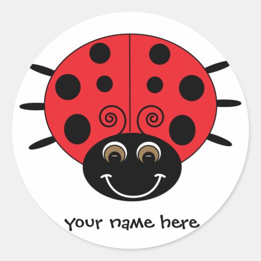 Personalisierter Ladybug-Aufkleber Runder Aufkleber (Vorderseite)