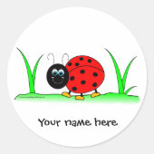 Personalisierter Ladybug-Aufkleber Runder Aufkleber (Vorderseite)