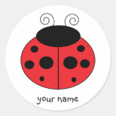 Personalisierter Ladybug-Aufkleber Runder Aufkleber (Vorderseite)