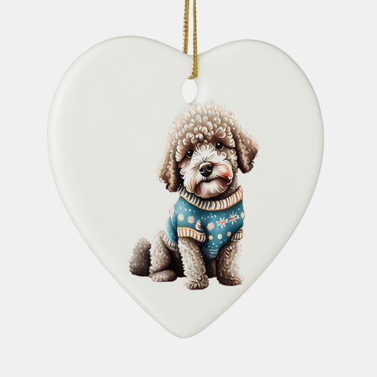 Personalisierter Lagotto Romagnolo Weihnachtssüßer Keramik Ornament (Rechts)