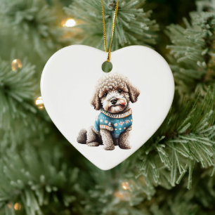 Personalisierter Lagotto Romagnolo Weihnachtssüßer Keramik Ornament
