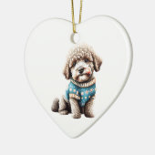 Personalisierter Lagotto Romagnolo Weihnachtssüßer Keramik Ornament (Links)