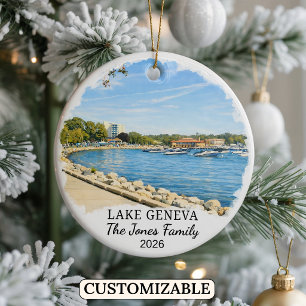 Personalisierter Lake Geneva Schmuck Custom Wiscon Keramik Ornament