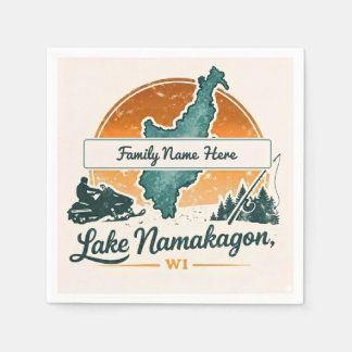 Personalisierter Lake Namakagon, WI Serviette