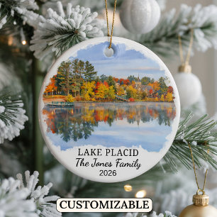 Personalisierter Lake Placid-Schmuck, Benutzerdefi Keramik Ornament