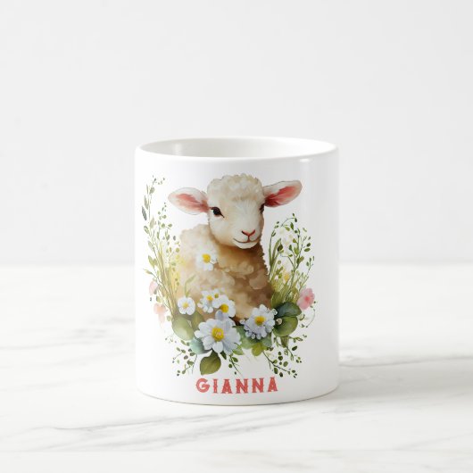 Personalisierter Lamm-Kaffeebecher Kaffeetasse (Mittel)