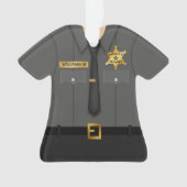 Personalisierter Landkreis Sheriff Black Uniform Ornament (Vorderseite)