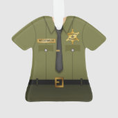 Personalisierter Landkreis Sheriff Green Uniform Ornament (Rückseite)