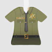 Personalisierter Landkreis Sheriff Green Uniform Ornament (Vorderseite)