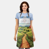 Personalisierter Landschaftlicher Landweg mit Name Schürze (Getragen)