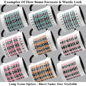 Personalisierter langer benutzerdefinierter Name K Tasse