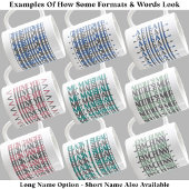 Personalisierter langer benutzerdefinierter Name T Kaffeetasse