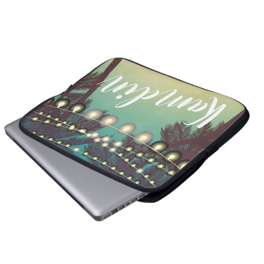 Personalisierter Laptop Case Beach Sonnenuntergang (Vorne Knopf)