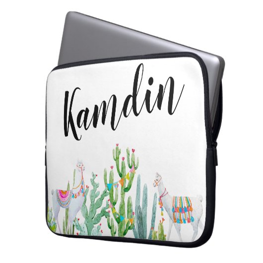 Personalisierter Laptop-Case Boho Llama Bohemisch Laptopschutzhülle (Vorderseite Links)