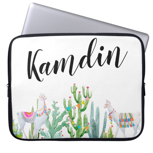 Personalisierter Laptop-Case Boho Llama Bohemisch  Laptopschutzhülle (Vorderseite)