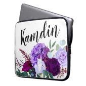 Personalisierter Laptop Case Lavender Hibisken auf (Vorderseite Links)