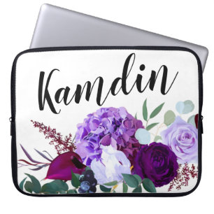 Personalisierter Laptop Case Lavender Hibisken auf