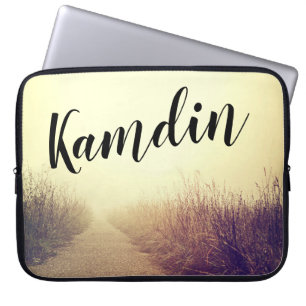 Personalisierter Laptop-Case-Sonnenaufgang - Fußwe Laptopschutzhülle