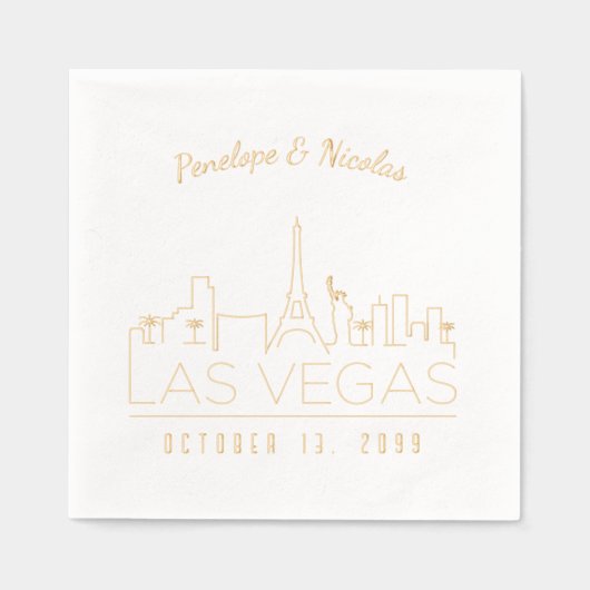 Personalisierter Las Vegas Napkins Goldschmied Servietten Mit Folie (Vorderseite)