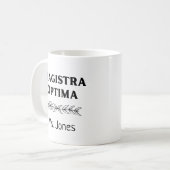 Personalisierter lateinischer Lehrer Name Magistra Kaffeetasse (Vorderseite Links)