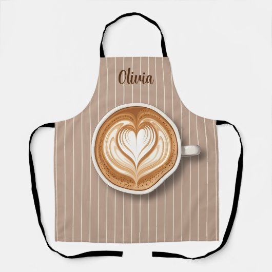 Personalisierter Latte-Art-Kaffee  Schürze (Vorderseite)