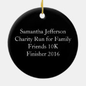 Personalisierter Läufer 13.1 Halbmarathon Keepake Keramik Ornament (Hinten)