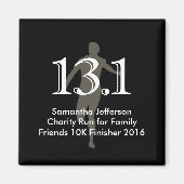 Personalisierter Läufer 13.1 Halbmarathon Keepake Magnet (Vorne)