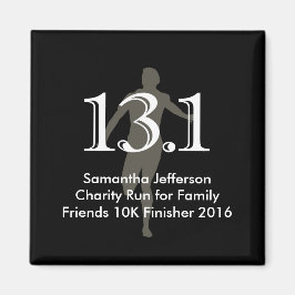 Personalisierter Läufer 13.1 Halbmarathon Keepake Magnet