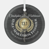 Personalisierter Läufer 13.1 Halbmarathon Keepake Ornament Aus Glas (Vorderseite)