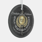 Personalisierter Läufer 13.1 Halbmarathon Keepake Ornament Aus Glas (Vorderseite Rechts)