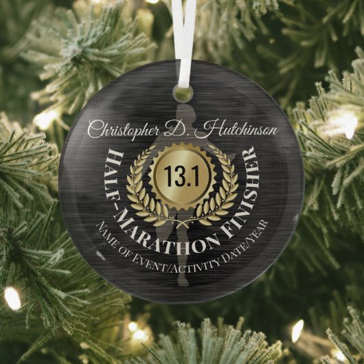 Personalisierter Läufer 13.1 Halbmarathon Keepake Ornament Aus Glas (InSitu)
