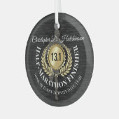 Personalisierter Läufer 13.1 Halbmarathon Keepake Ornament Aus Glas (Vorderseite links)