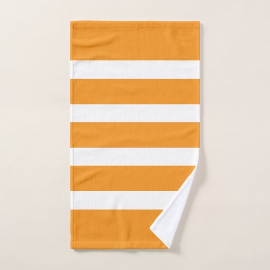 Personalisierter Laurel Wreath Orange & White Stre Badhandtuch Set (Handtuch)