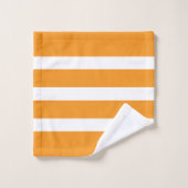 Personalisierter Laurel Wreath Orange & White Stre Badhandtuch Set (Waschlappen)