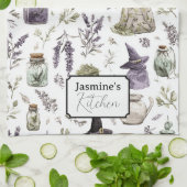 Personalisierter Lavendel & Apotheke Geschirrtuch (Gefaltet)