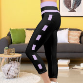 Personalisierter Lavendel Black Unique Pet Cat Quo Capri Leggings