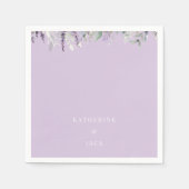 Personalisierter Lavendel-Blatt-Hochzeits-Cocktail Serviette (Vorderseite)