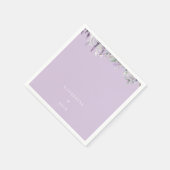Personalisierter Lavendel-Blatt-Hochzeits-Cocktail Serviette (Ecke)