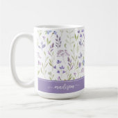 Personalisierter Lavendel-Blumenbecher Kaffeetasse (Links)