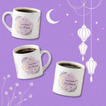Personalisierter Lavendel-Eid-Mubarak-Espresso-Bec