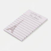 Personalisierter Lavendel Eiffelturm - Anmerkungen Post-it Klebezettel (angewinkelt)