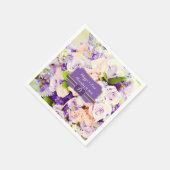 Personalisierter Lavendel Floral Wedding Napkins Serviette (Ecke)