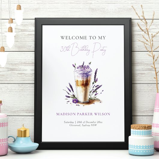 Personalisierter Lavendel-Kaffee Geburtstag Willko Poster