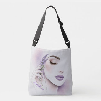 Personalisierter Lavendel-Lila-Frauen-Elegant-Chic Tragetaschen Mit Langen Trägern