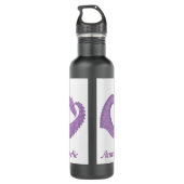 Personalisierter Lavendel lila Herzdrache auf Weiß Edelstahlflasche (Rückseite)