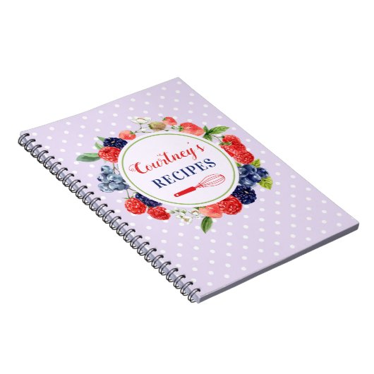 Personalisierter Lavendel Polka Dot Cake Süßigkeit Notizblock (Rechte Seite)