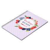 Personalisierter Lavendel Polka Dot Cake Süßigkeit Notizblock (Linke Seite)